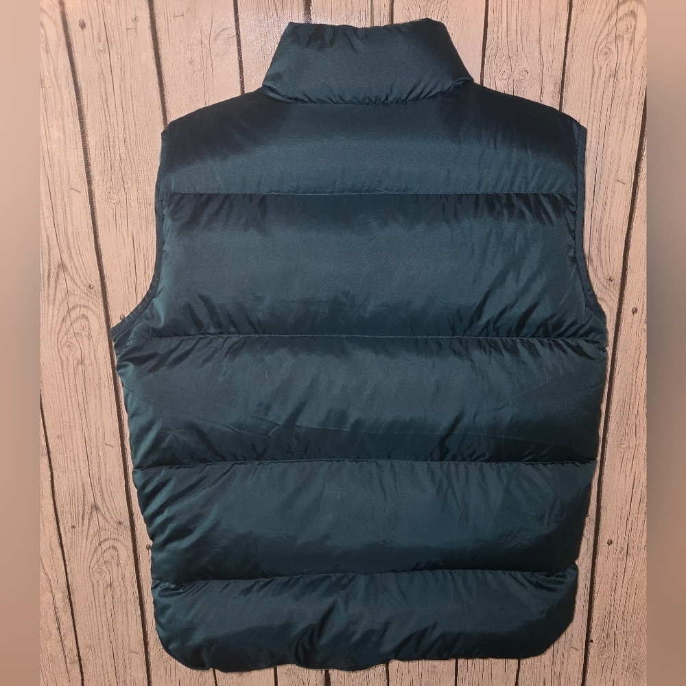 L.L. Bean Women’s Medium Reversible Goose Down Puffer Vest Teal Green - Picture 5 of 9
